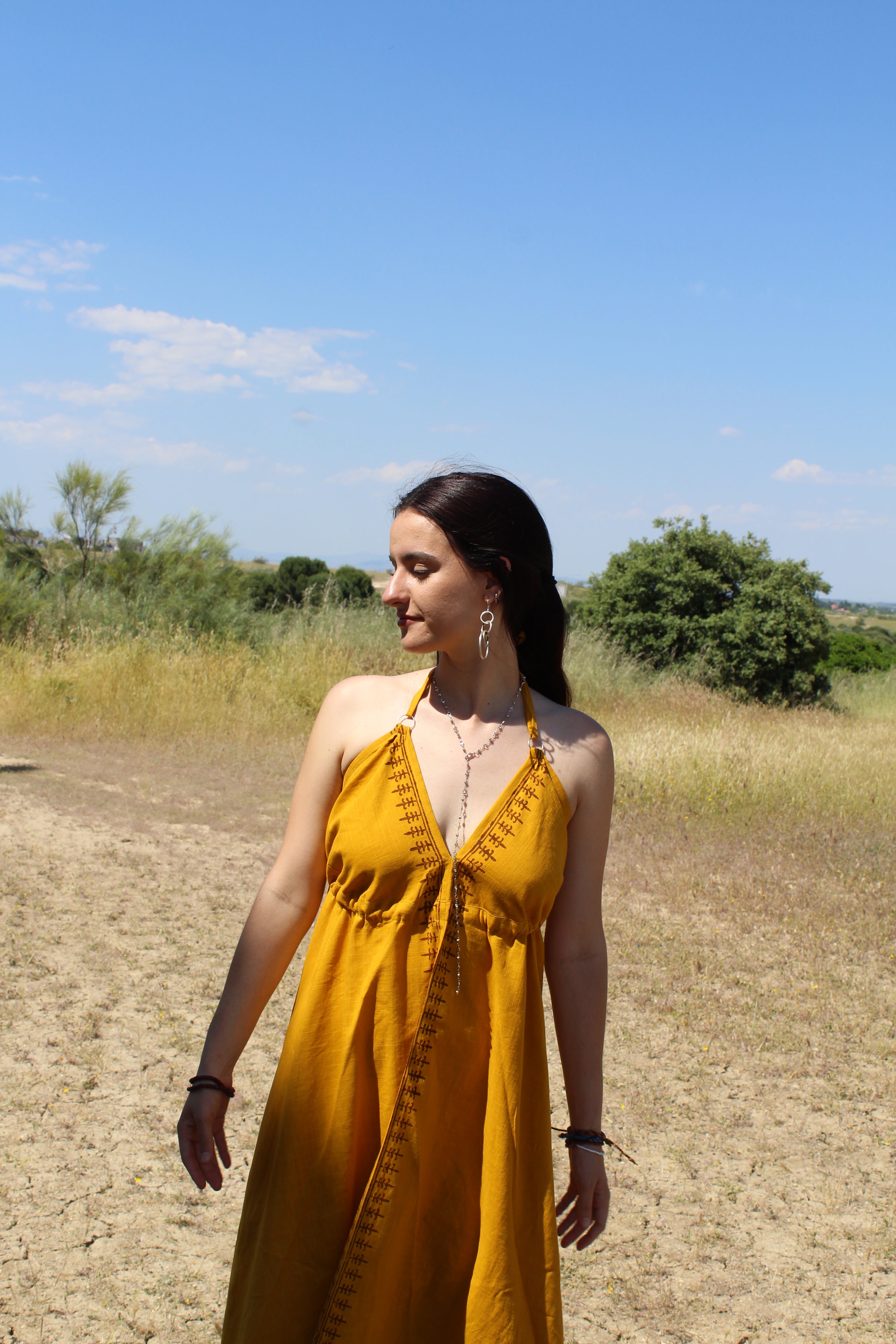 Vestido Cotton Mostaza