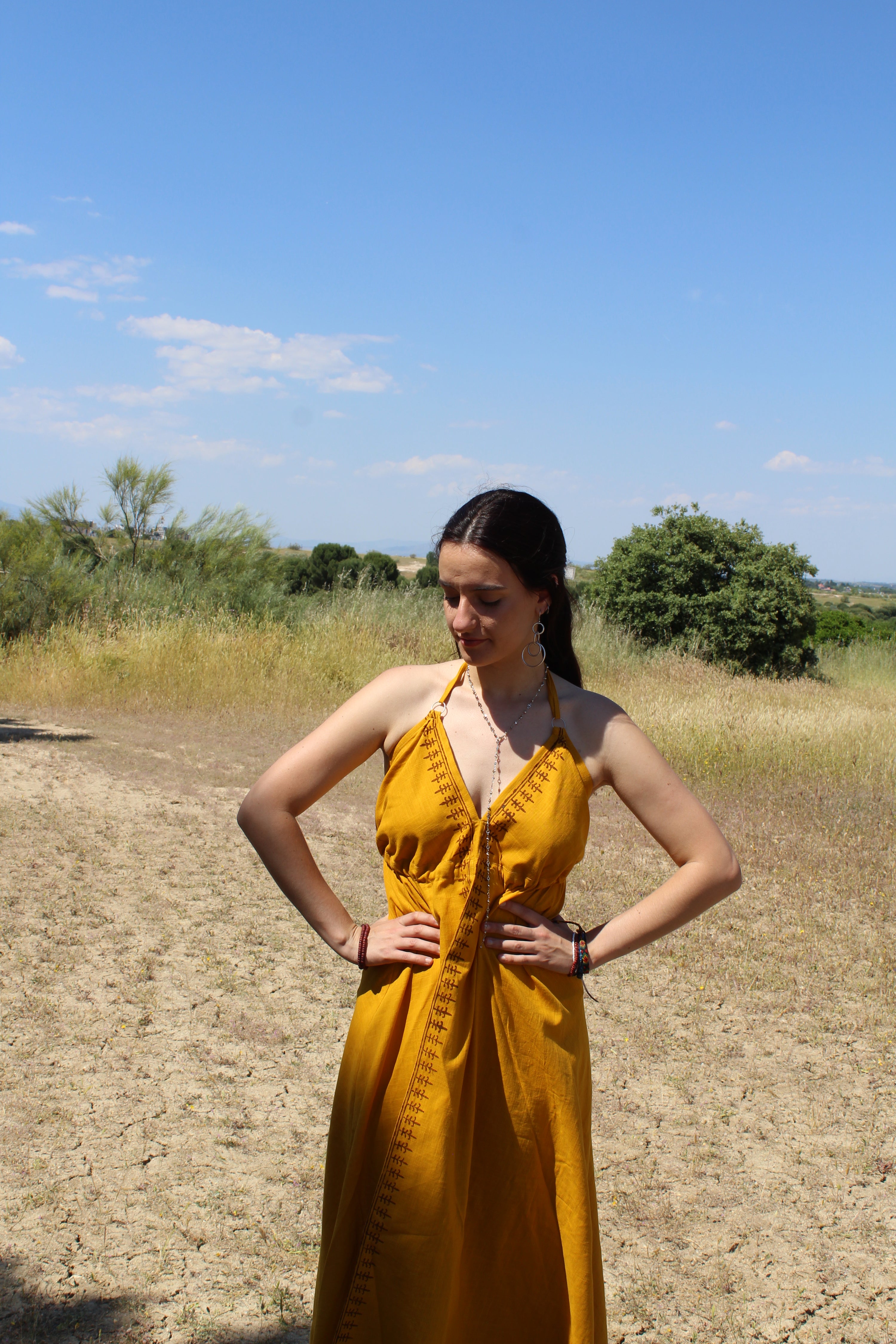Vestido Cotton Mostaza