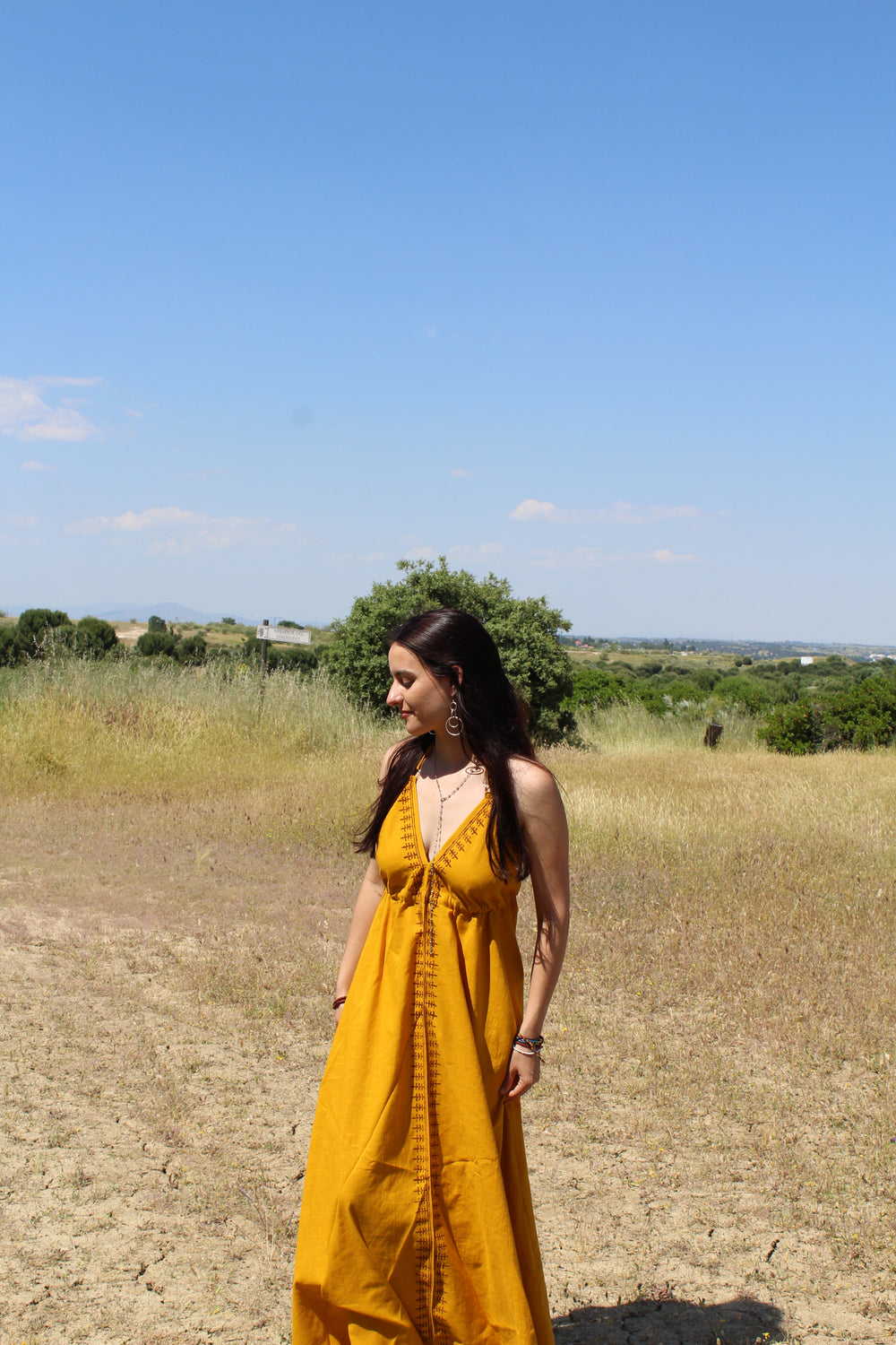 Vestido Cotton Mostaza