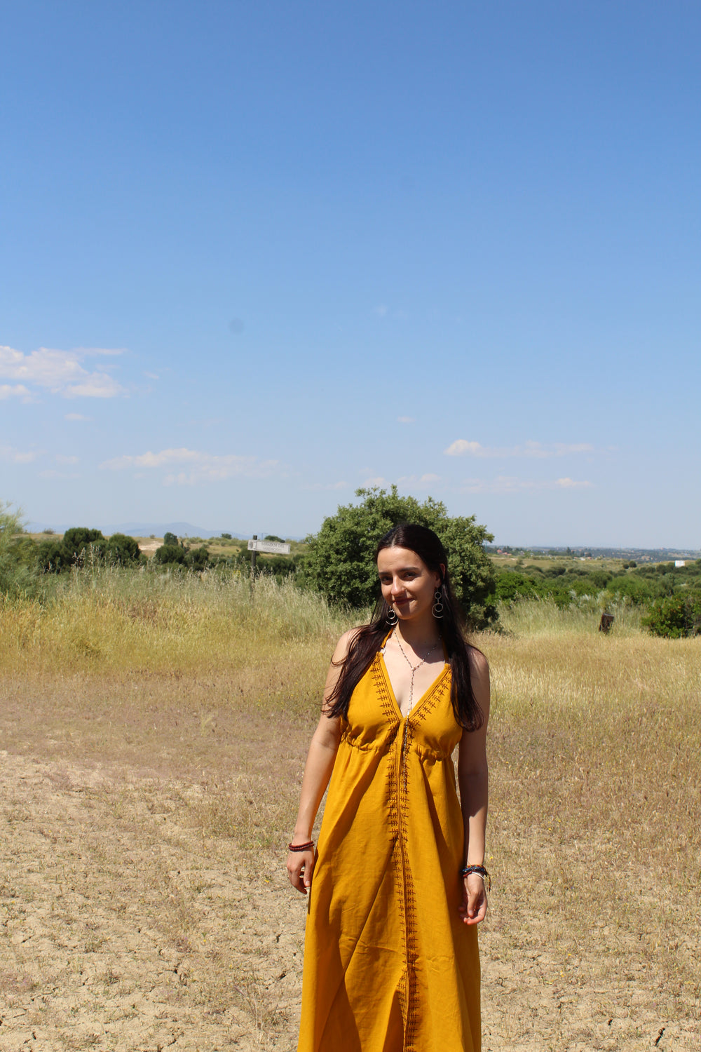 Vestido Cotton Mostaza