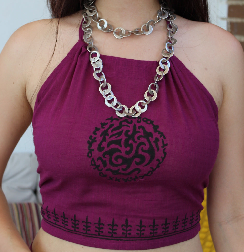 Top Halter Berenjena
