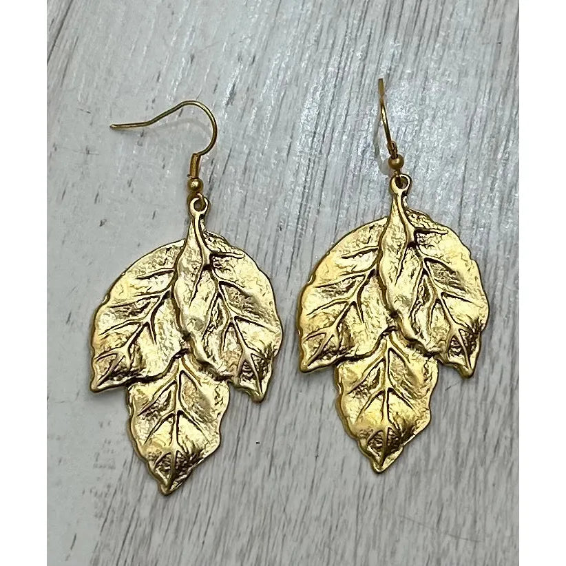 Pendientes Hojas Dorados
