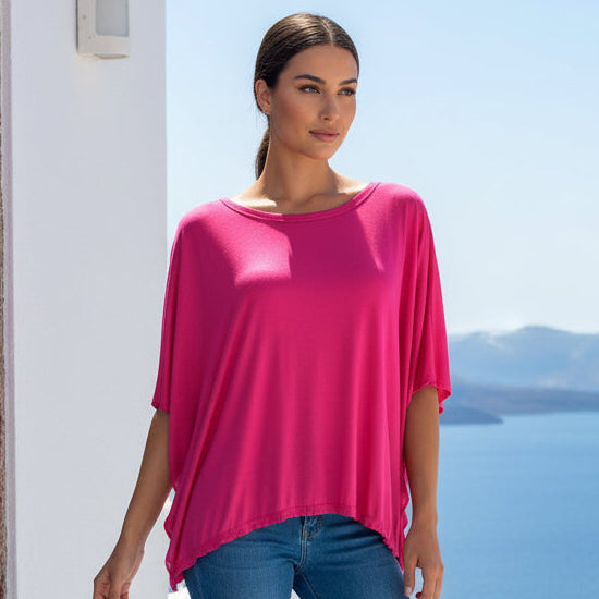 Top Largo Fucsia