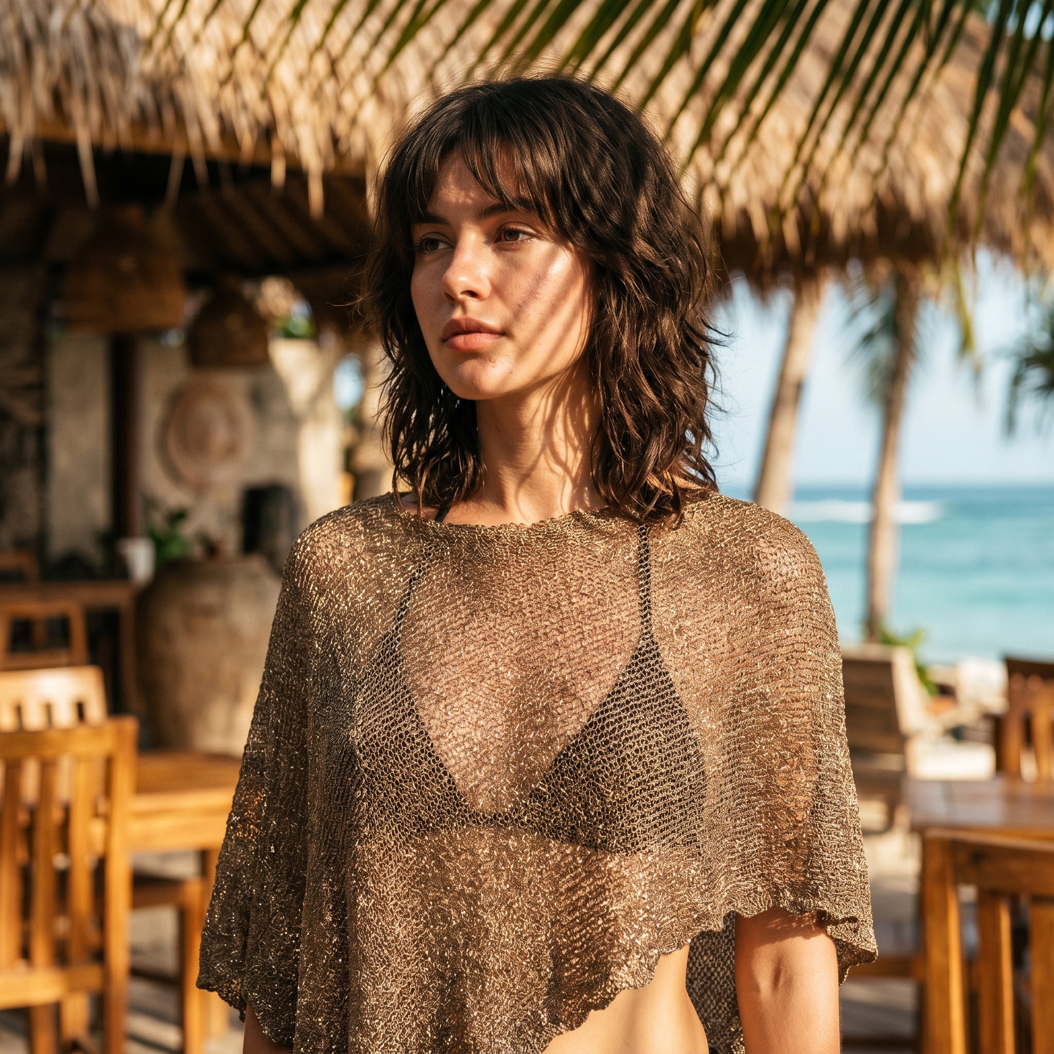 Poncho Sepia