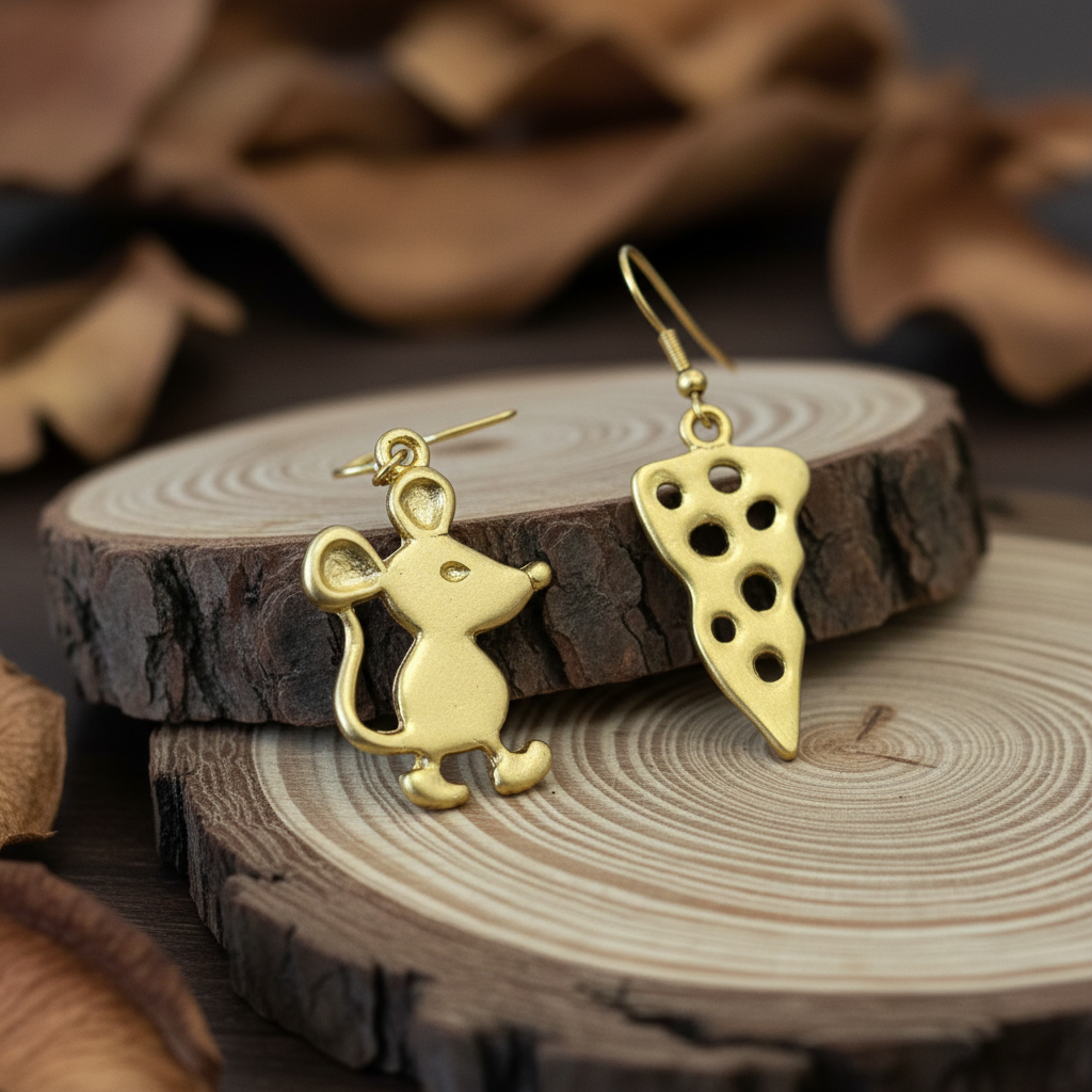 Pendientes Mouse Dorados