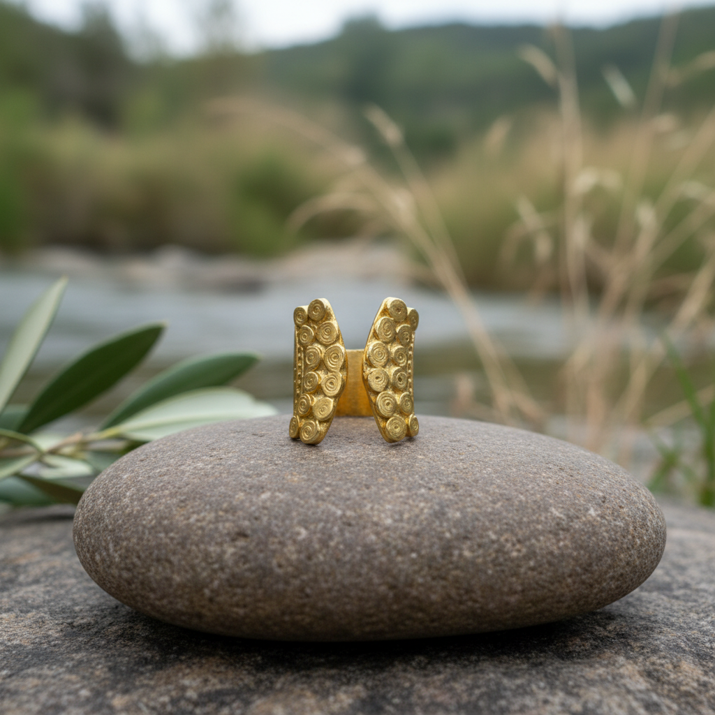 Anillo Espirales Dorado