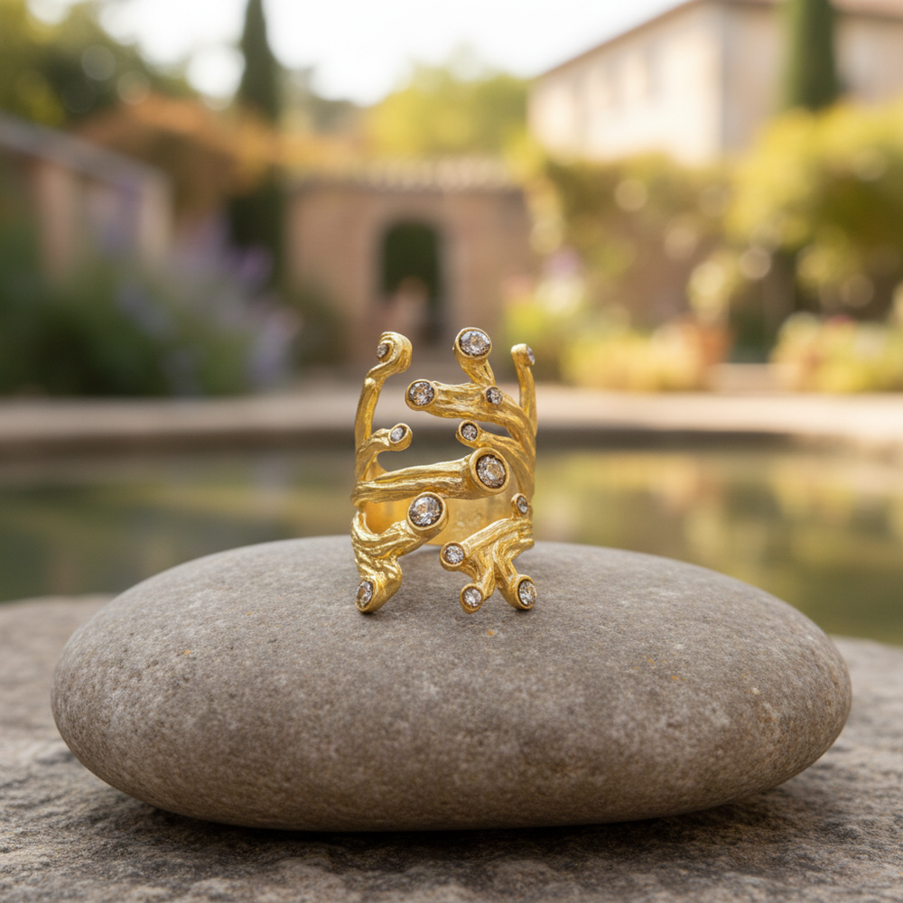Anillo Raíz Dorado