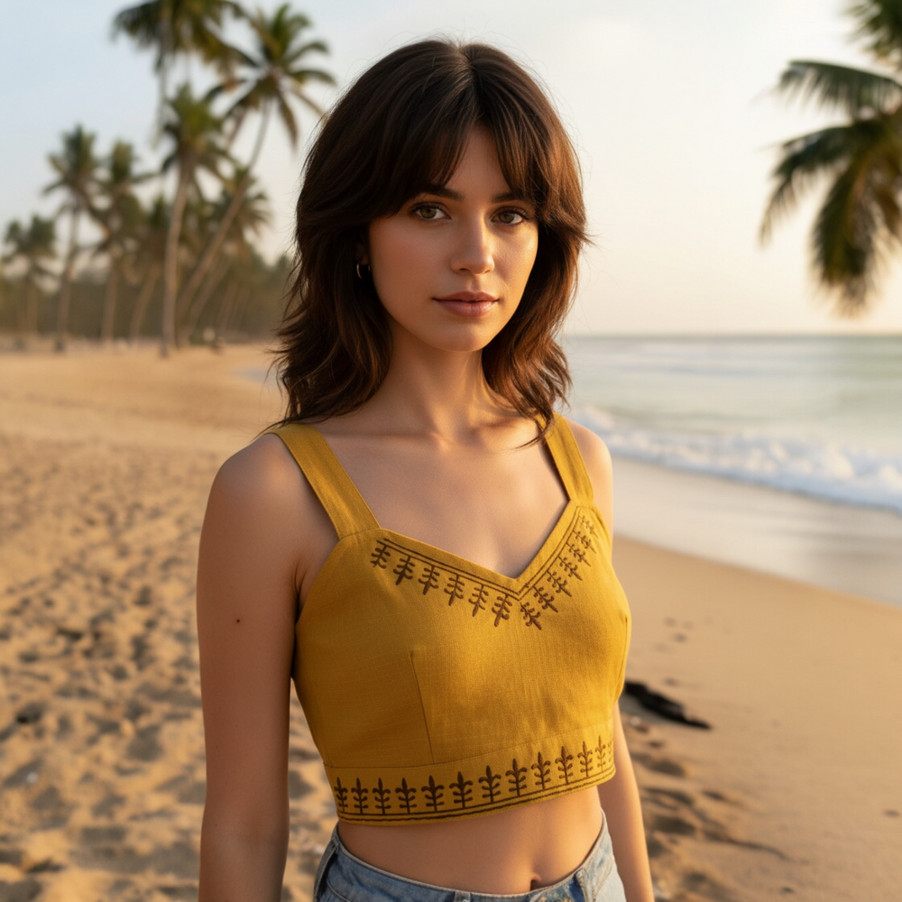 Crop Top Mostaza