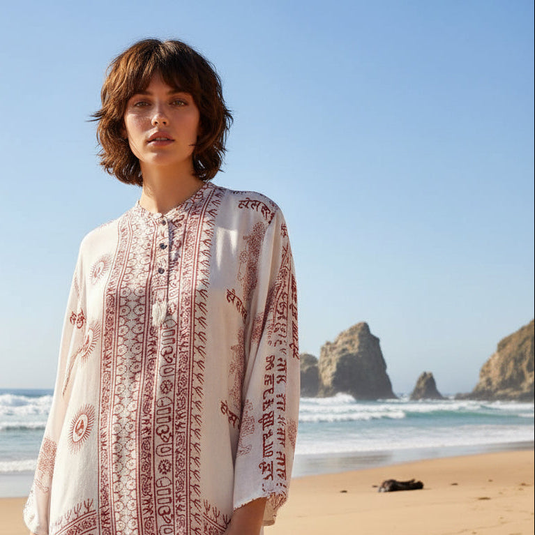 Kurta Nueva Blanco/rojo