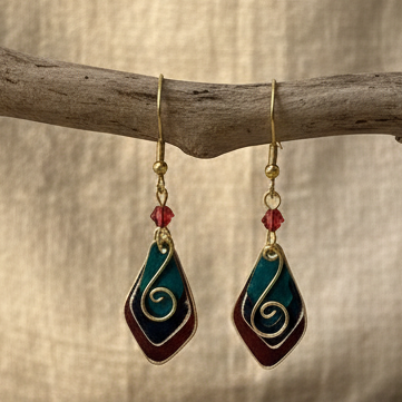 Pendientes Delhi Granate