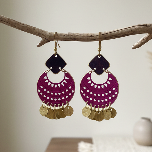 Pendientes Damasco Fucsia