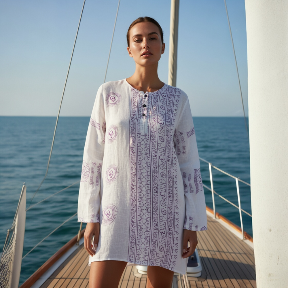 Kurta Nueva Blanco/morado