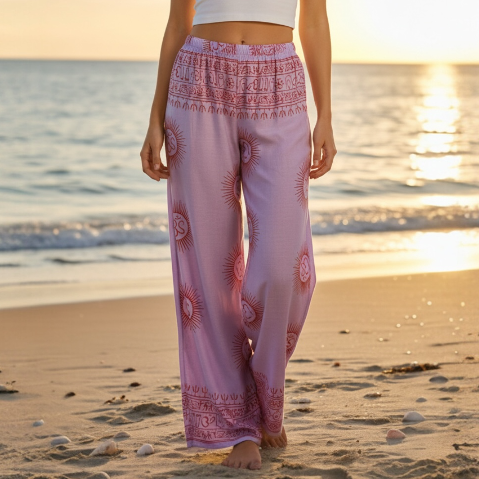 Pantalón Bombacho Lila/Rojo