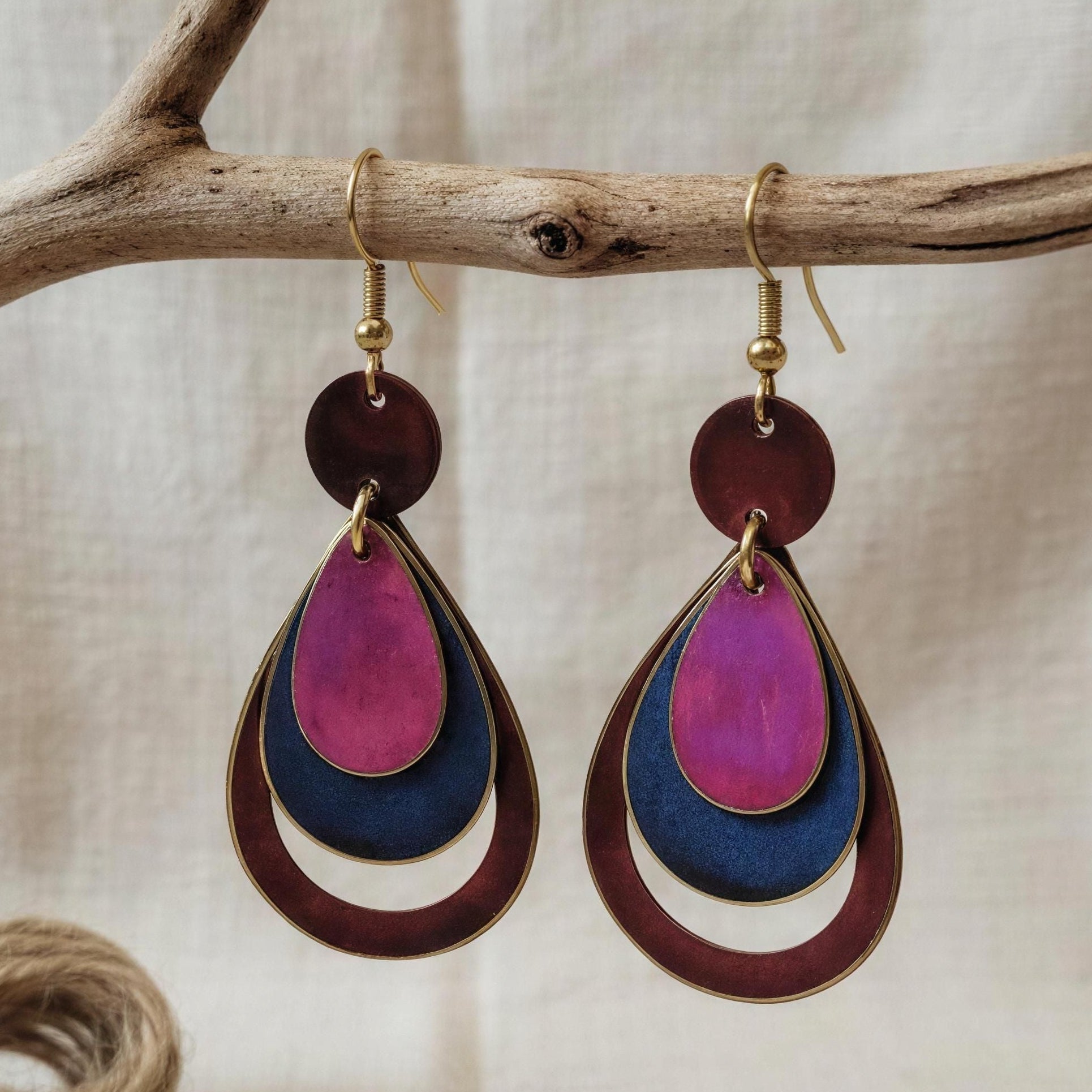 Pendientes Hawai Granate