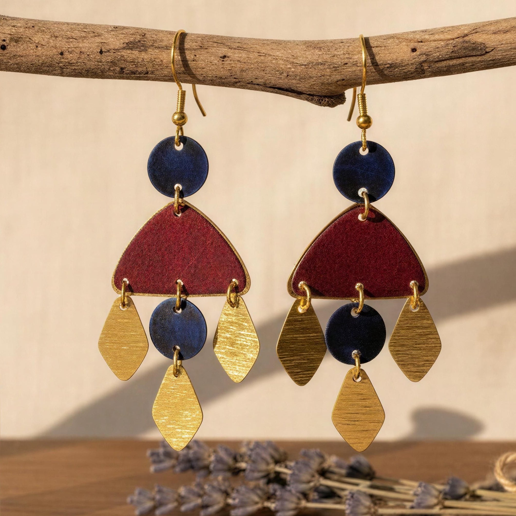 Pendientes Toronto Burdeos