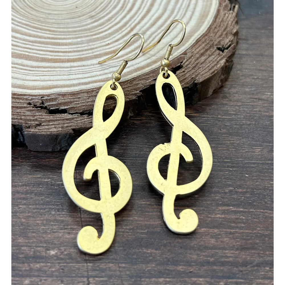Pendientes Música Dorados