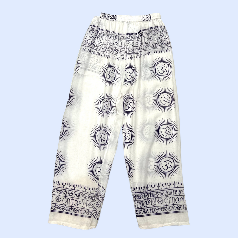 Pantalón bombacho blanco/denim