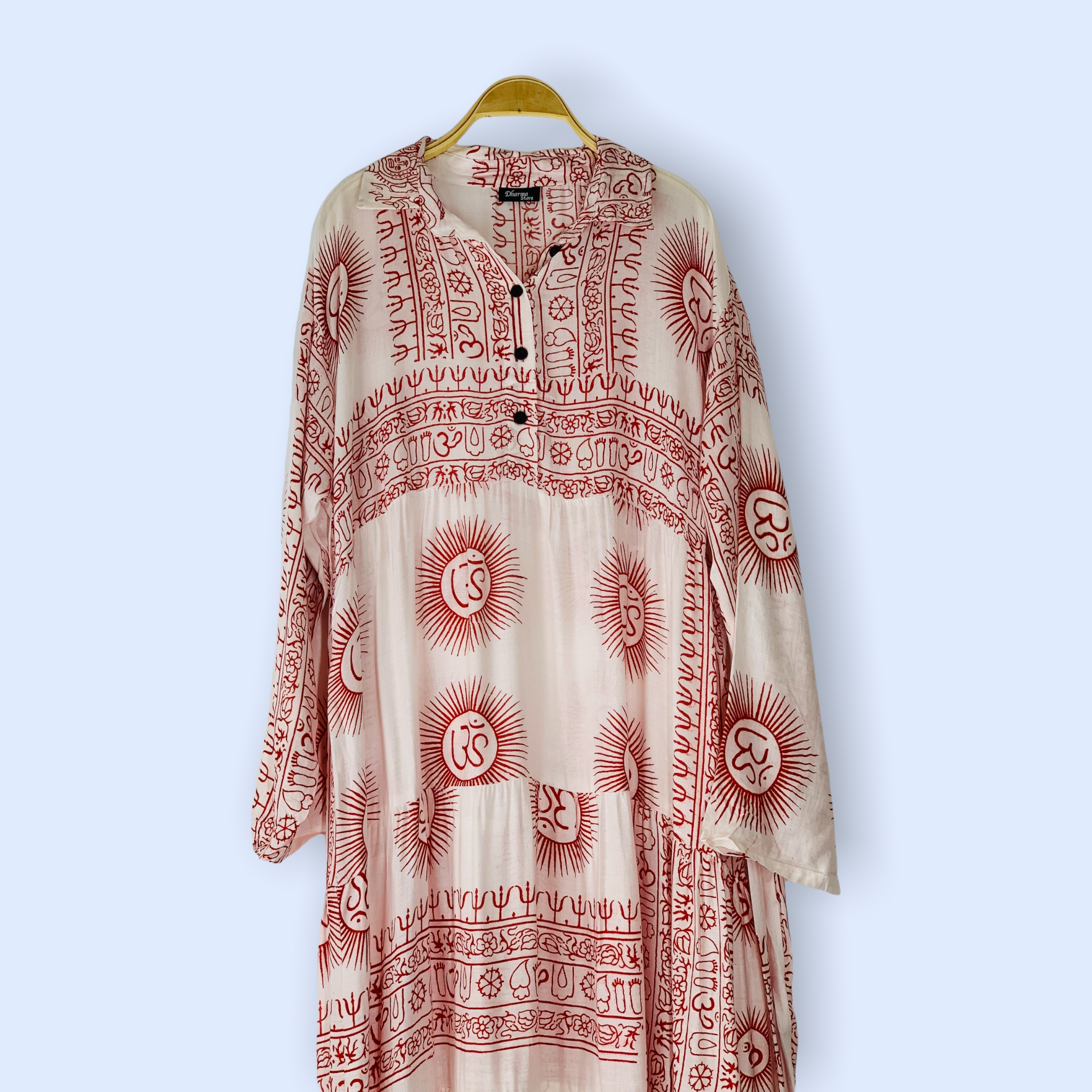 Vestido Camisero Blanco / rojo