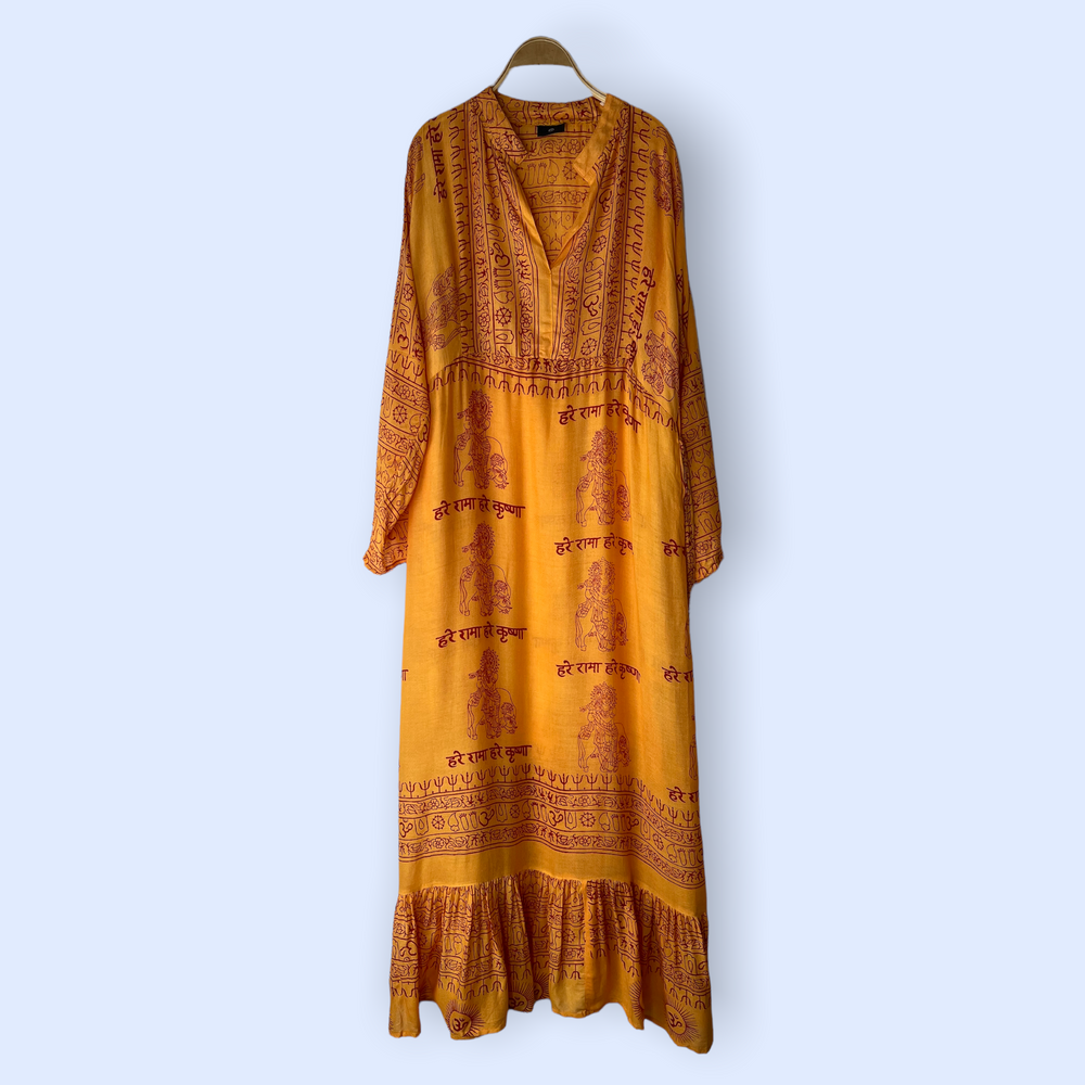Vestido cuello mao Girasol