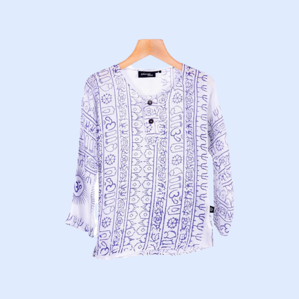 Kurta Blanca/denim de Niños