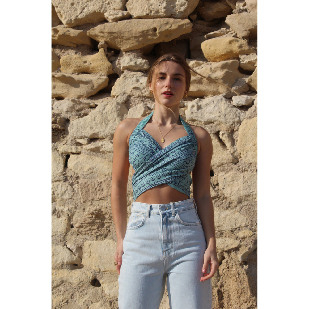 Top Turquesa/denim