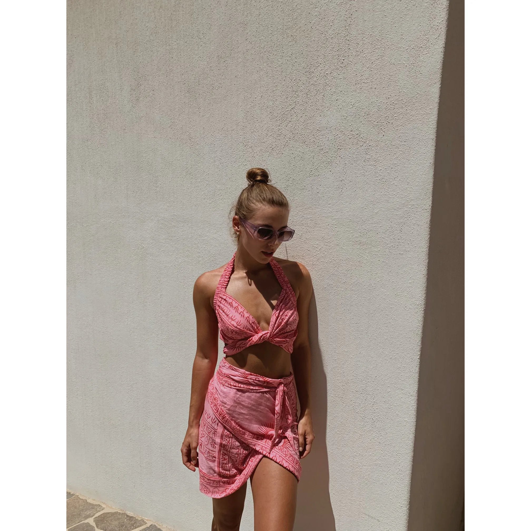 Falda corta rosa