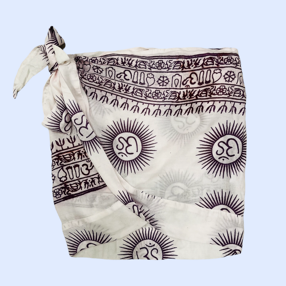 Falda corta blanca/lila