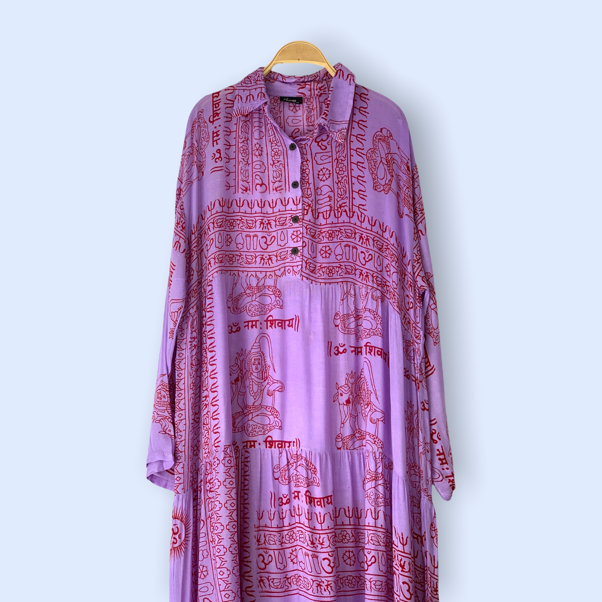 Vestido Camisero Lila /rojo