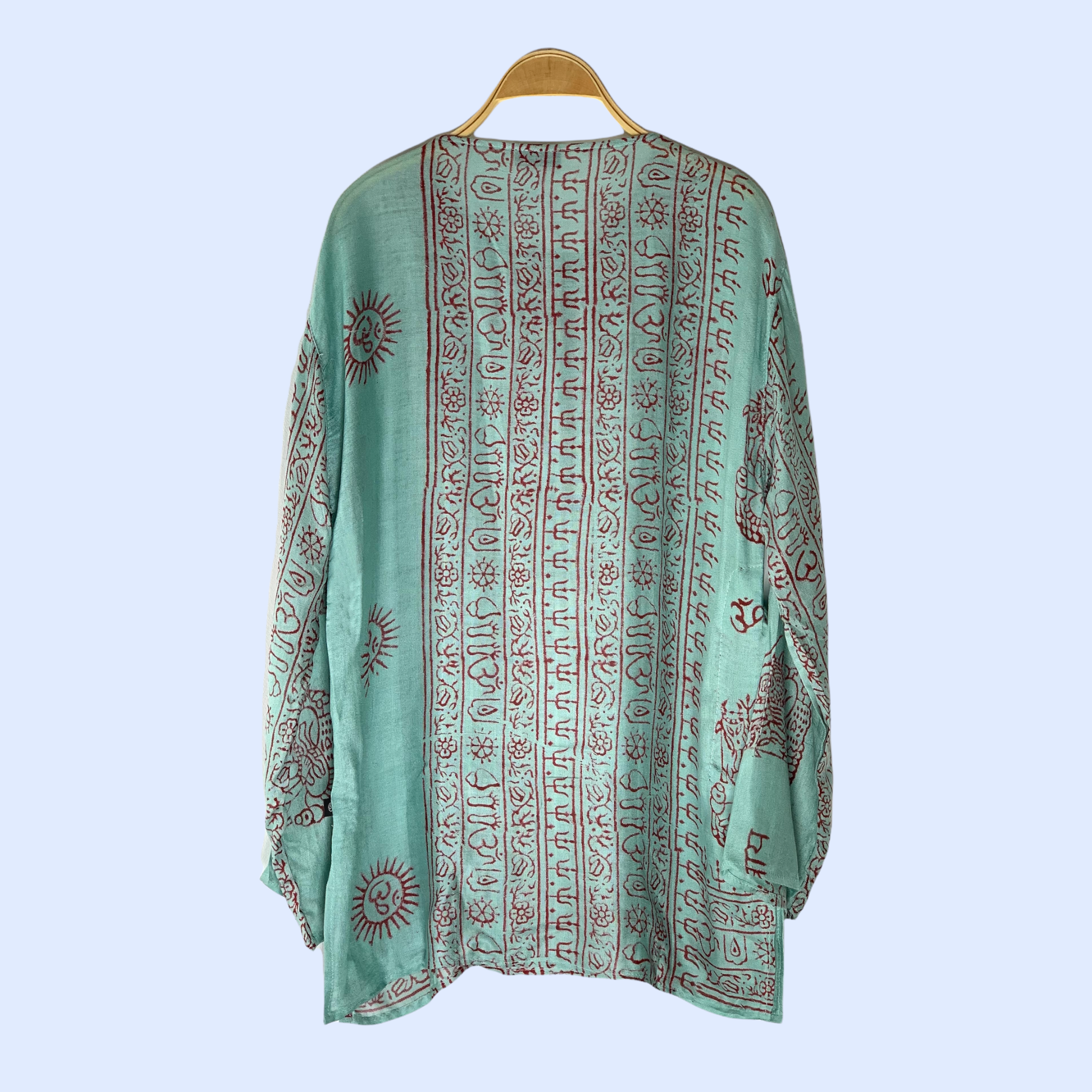 Kurta Clásica Turquesa/rojo