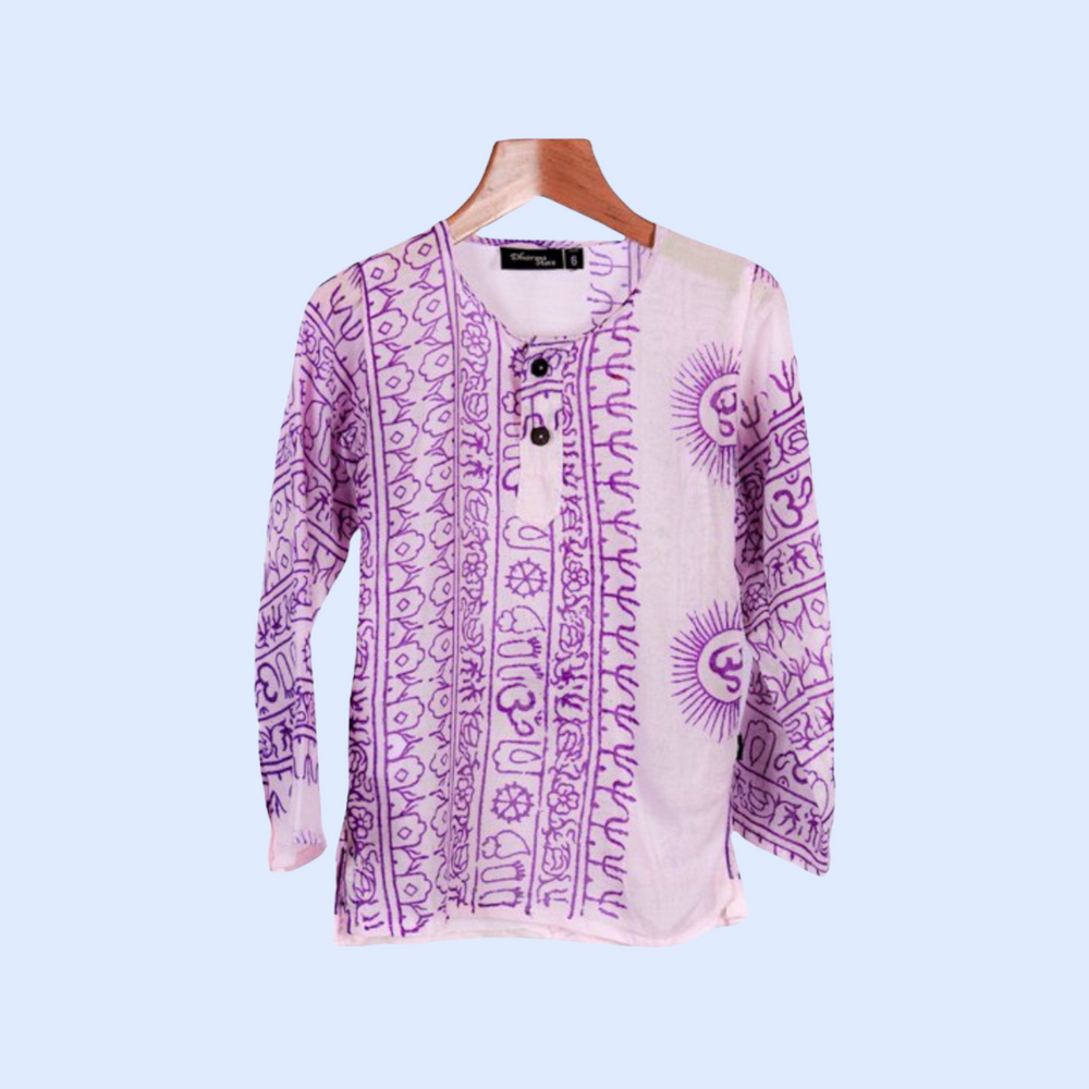Kurta Blanca/morado de Niños